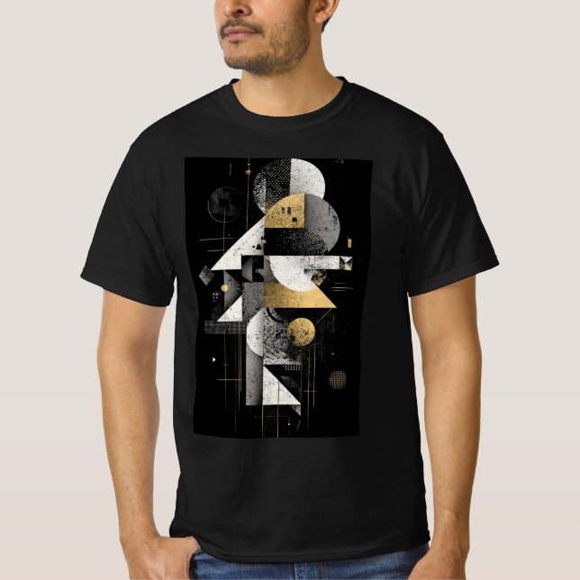 Geometric Gold Abstract Tee (Front)