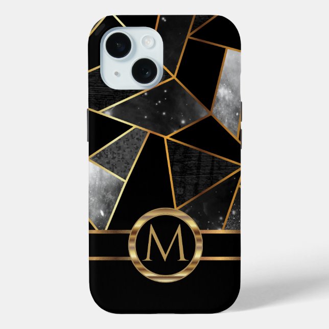 Geometric Gold and Black Case-Mate iPhone Case (Back)