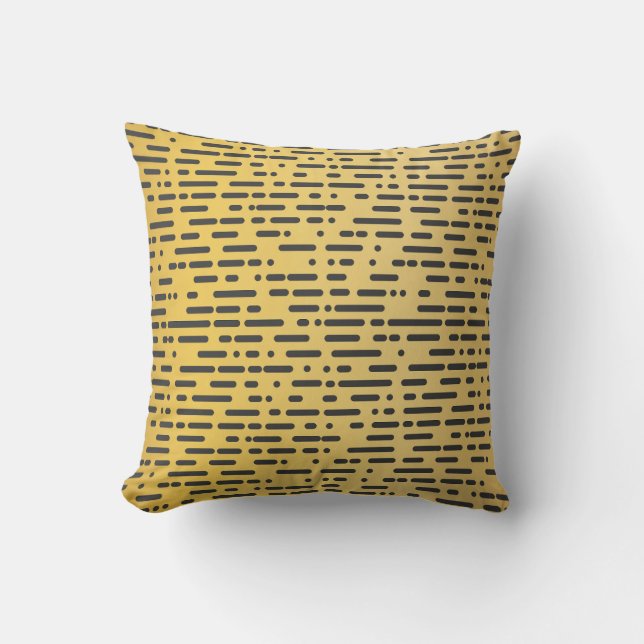 Geometric Gold and Black  Throw Pillow (Front)