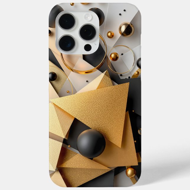 Geometric Gold & Black Elegance Case-Mate iPhone Case (Back)