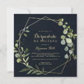 Geometric Gold Blue Green Spanish Bridal Shower  Invitation (Front)