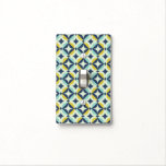 Geometric Gold &amp; Blue Pattern Light Switch Cover