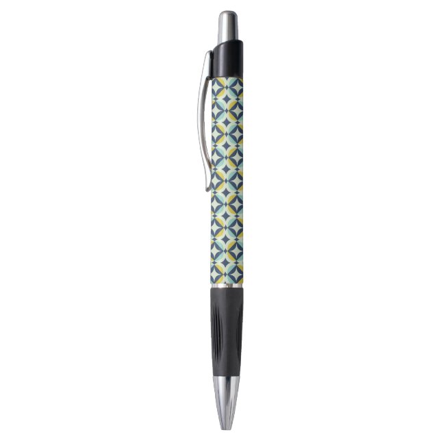 Geometric Gold & Blue Pattern Pen (Top (Vertical))
