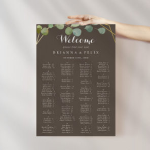 Geometric Gold Brown Alphabetical Seating Chart