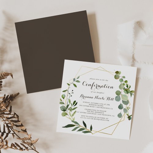 Geometric Gold Brown Green Confirmation 