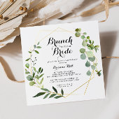 Geometric Gold Brunch with the Bride Shower Invitation