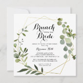 Geometric Gold Brunch with the Bride Shower Invitation (Front)