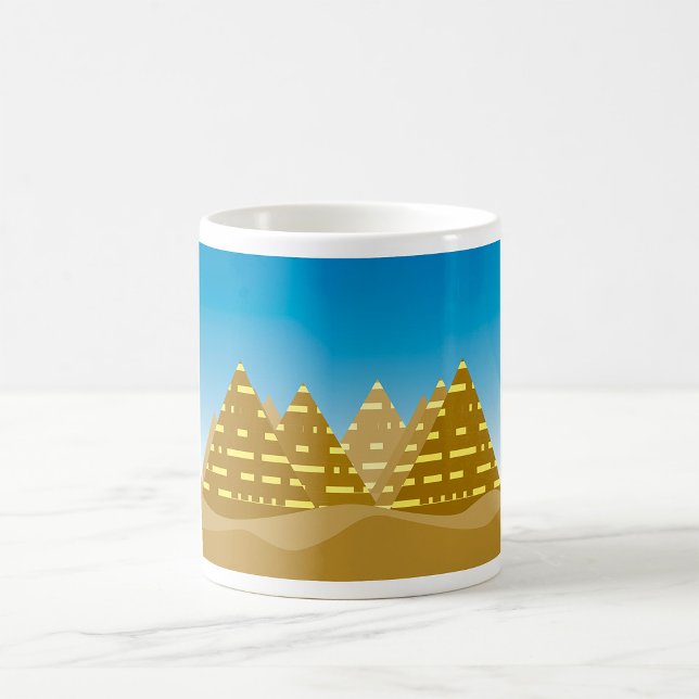 Geometric Gold Egyptian Pyramids Desert Landscape Coffee Mug (Creator Uploaded)