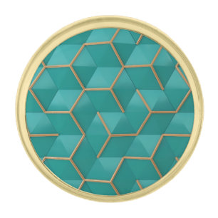 geometric gold finish lapel pin