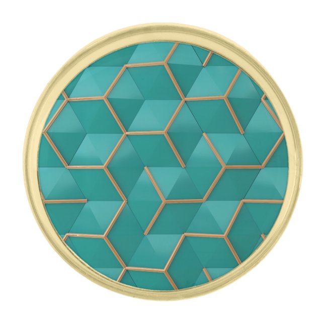geometric gold finish lapel pin (Front)