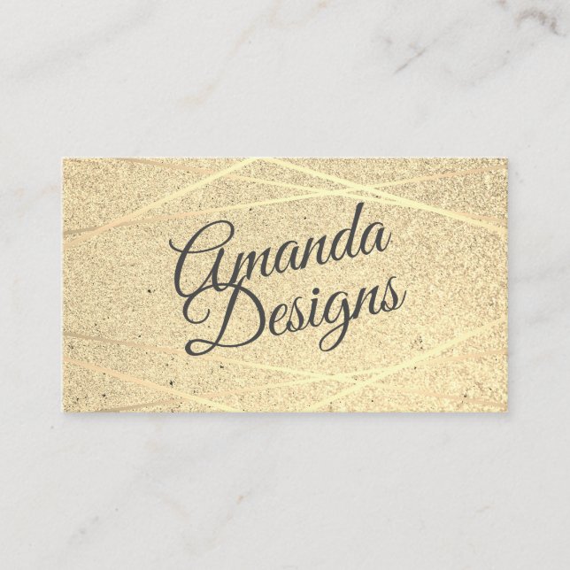 Geometric Gold Foil with Glitter Business Card (Front)