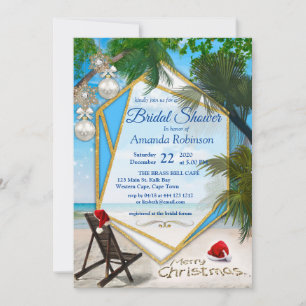 Geometric Gold Frame Bridal Shower Invitation