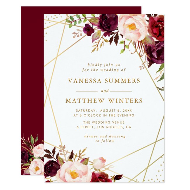 Best 10 Burgundy wedding invitation templates