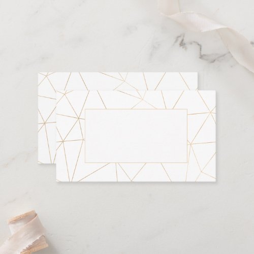 Geometric gold frame guest name place card