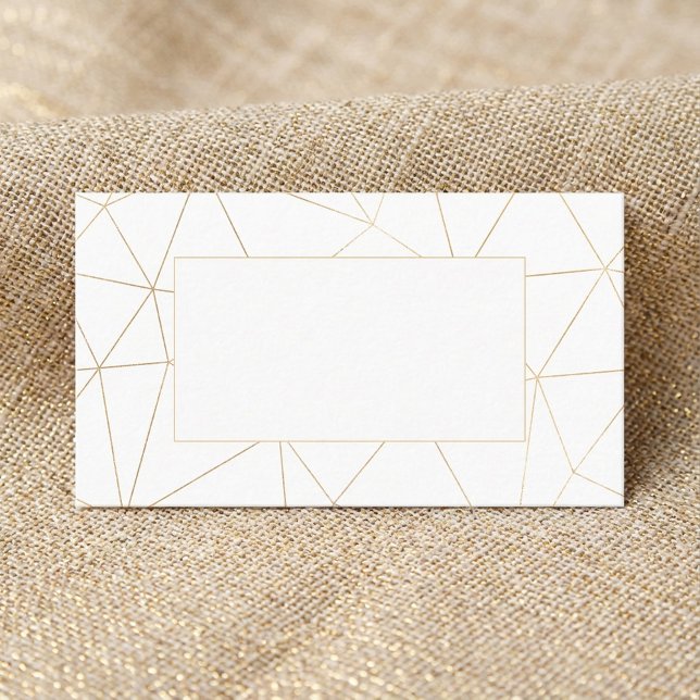 Geometric gold frame guest name place card (Geometric gold frame guest name place card.)