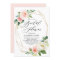 Geometric Gold Frame Pink Florals Bridal Shower