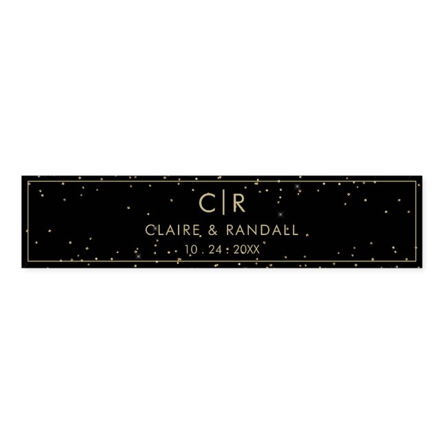 Geometric Gold Glitter Elegant Wedding Napkin Bands (Unfolded)