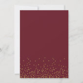 Geometric Gold Glitter Red Quinceañera Invitation (Back)