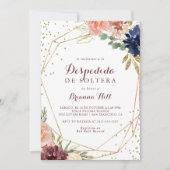 Geometric Gold Glitter Spanish Bridal Shower Invitation (Front)