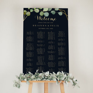 Geometric Gold Green Alphabetical Seating Chart