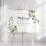 Geometric Gold Green Engagement Party Welcome Sign