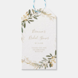 Geometric Gold Greenery Fall Bridal Shower  Gift Tags