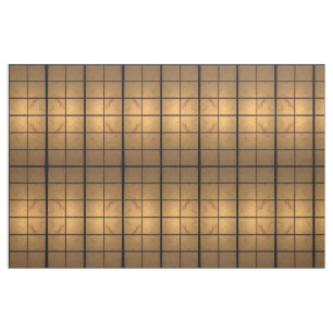 Geometric Gold Illuminated Squares Abstract Fabric
