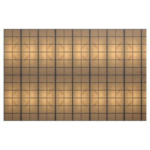 Geometric Gold Illuminated Squares Abstract Fabric