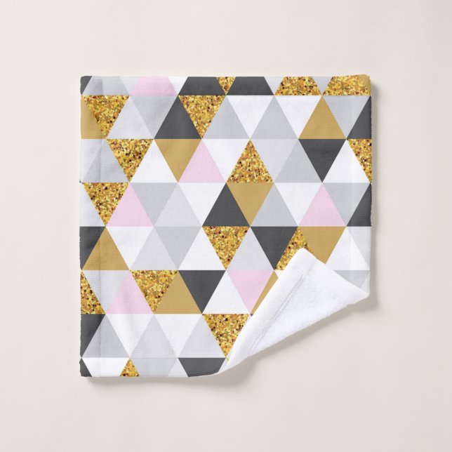 Geometric gold marble seamless pattern wash cloth (Wash Cloth)