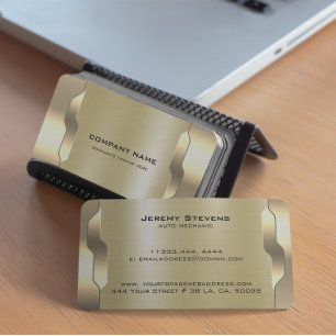 Geometric Gold Metallic Texture Business Card