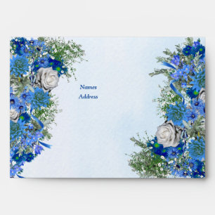 Geometric - Gold Navy Blue Flower Envelopes