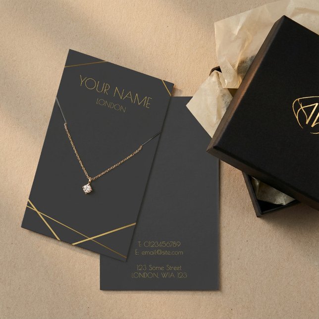 Geometric gold necklace or bracelet display card (Geometric gold necklace or bracelet display card)