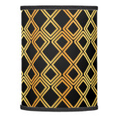 Geometric Gold On Black Stylish Modern Lamp Shade (Left)