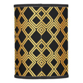 Geometric Gold On Black Stylish Modern Lamp Shade (Back)
