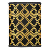 Geometric Gold On Black Stylish Modern Lamp Shade (Front)