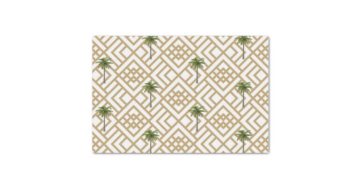 Geometric Gold Palm Tree Tissue Paper Zazzle