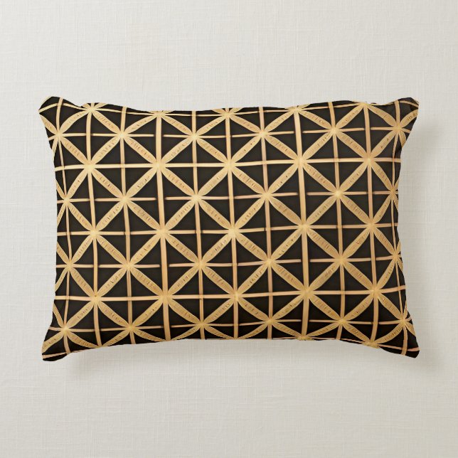 Geometric Gold Panel Accent Pillow (Front)