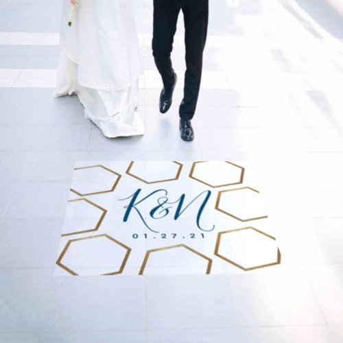 Geometric Gold Shapes Wedding Floor Decals