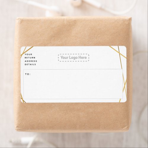 Geometric gold shipping label