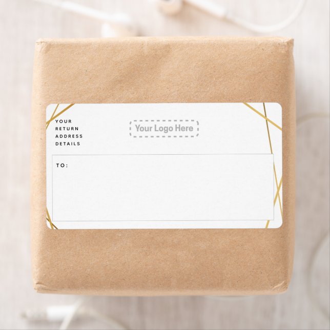 Geometric gold shipping label (Insitu)