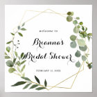 Geometric Gold Tropical Bridal Shower Welcome