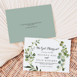 Just Married Wedding Elopement Announcement Cards, 5″ x 7″, Tropical  Foliage, Summer Wedding – LoveAtEverySight