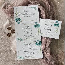 Green Eucalyptus Botanical Wedding Envelope Seals