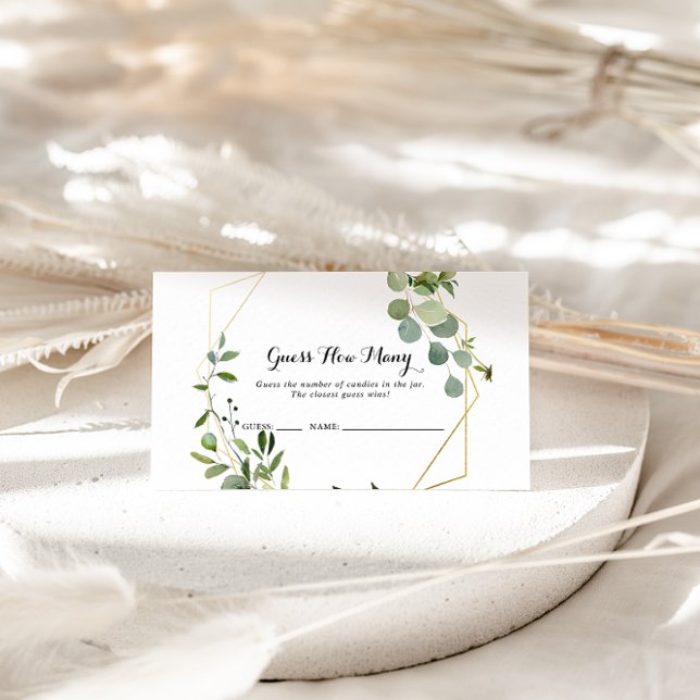 Geometric Gold Tropical Guess How Many Game Card (Creator Uploaded)