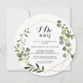 Geometric Gold Tropical I Do BBQ Engagement Party Invitation (Front)