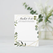 Geometric Gold Tropical Wedding Bucket List Cards (Standing Front)