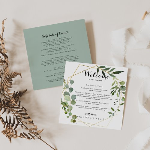 Geometric Gold Tropical Wedding Welcome Letter