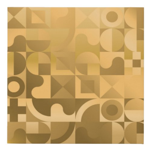 Geometric gold vintage seamless pattern faux canvas print