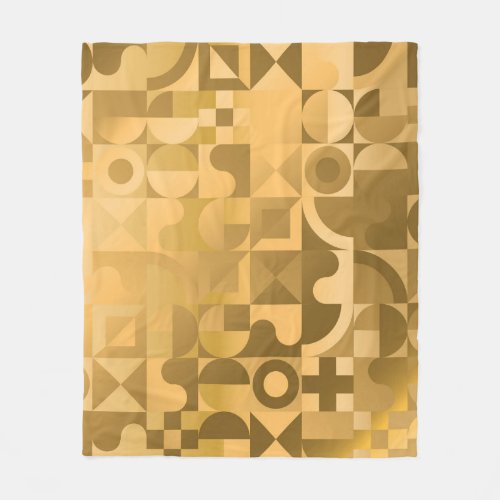 Geometric gold vintage seamless pattern fleece blanket