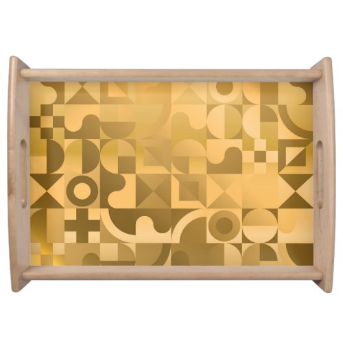 Geometric gold vintage seamless pattern serving tray